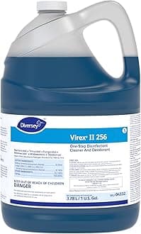 VIREX Diversey II 256 04332. Disinfectant Cleaner Concentrate, Multi-Surface for Home & Commercial Use, Odor Control, Mint Scent, Bottle, 1-Gallon