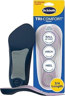 Dr. Scholl's Tri-Comfort Insoles - for Heel, Arch Support and Ball of Foot with Targeted Cushioning (for Women's 6-10)