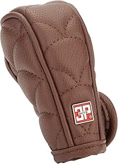 Carbelieve Car Gear Genuine Leather Cover Automatic Gear Protective Cover Gear Shift Knob Cover (brown, 12cm x 6cm x 6cm)