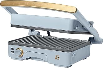 Beautiful 2-in-1 Panini Press & Indoor Grill with Removable Non-Stick Plates, Adjustable Temperature Control, Cool-Touch Handle, PFOA & PFOS-Free, Heats up to 450° - (Cornflower Blue)