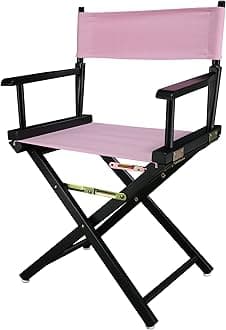 200-02/021-22 Director Chair 18" - Classic Height BlackFrame/Pink Canvas