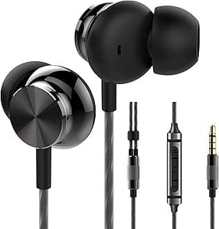 Betron BS10 Earphones Wired Headphones in Ear Noise Isolating Earbuds with Microphone and Volume Control Powerful Bass Driven Sound, 12mm Large Drivers, Ergonomic Design