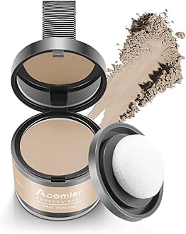 Acomler Instantly Root Cover Up Hairline Shadow Powder,Root Touch Up Hair Color Powder,Medium Blonde for Thinning Hair,Grey Hair Coverage for Women Men with Eyebrow,Beard Line,Bald Spot(Medium Blonde)