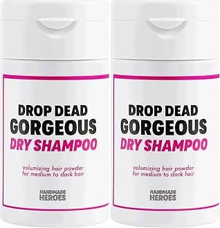 Non Aerosol Dry Shampoo Volume Powder 1.8oz, 100% Natural & Vegan For Dark Hair & Brunette Hair (2 pc set)