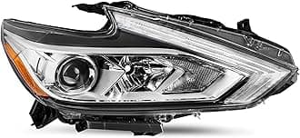 PENSUN Halogen Headlight Assembly Fit for 2016 2017 2018 Nissan Altima Replacement Headlamp Chrome Housing (Right Passenger Side)