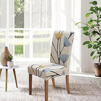 SPRINGRICO Chair Covers for Dining Room Set of 4, Stretch Dining Chair Cover, Washable Spandex Kitchen Parsons Chair Slipcovers, Removable Seat Protector for Home or Party (4Pack, Floral Bloom)