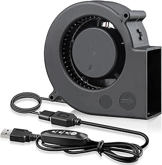 GDSTIME 97mm USB Blower Fan with 3 Speeds Control, 5V Powered 9733 DC Brushless Squirrel Cage Blowers Centrifugal Cooling Fans