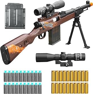 Shell ejecting Kids with Foam Fake Shotgun Soft Bullet Toy Gun and for Realistic Dart Blaster Shooting Games Boys Birthday for Age8 9 10 12+ Year Old Kid Gift with Scope Sniper Rifle (Grain)