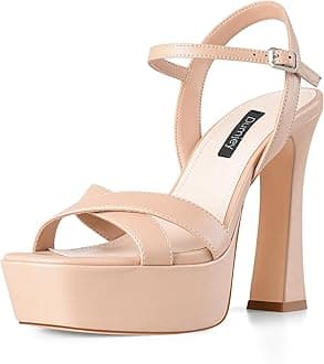 Platform Heels for Women Chunky High Heel Sandals with Ankle Strap, Open Toe Dress Shoes for Work Party Evening Wedding