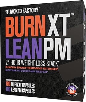 Jacked Factory Burn-XT + Lean-PM Kit - 24-Hour Weightloss Stack w/Clinically Studied Thermogenic Fat Burner & Nighttime Weight Loss Sleep Aid - 60 Count, 2 Pack
