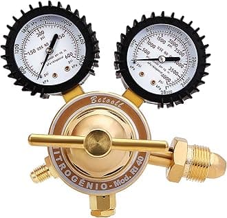 BETOOLL Nitrogen Regulator with 0-600 PSI Delivery Pressure Equipment Brass Inlet Outlet Connection Gauges