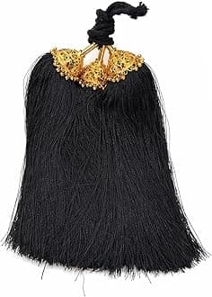 Synthetic Indian Traditional Hair Kunjalam Jada Kupullu Dance Bharatanatyam Kuchipudi Kemp Ready Jadai Set Hair Jewellery for Wedding Women, Black, Pack of 1