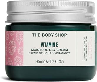 The Body Shop Vitamin E Moisture Day Cream (1x 50ml), Lightweight Face Moisturiser Suitable for Dry Skin, 48hr Hydrating Face Cream with Hyaluronic Acid & Vitamin E Moisturiser