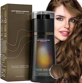 Hair Dye Shampoo,Hair Dye Sham-poo,Instant Ha-ir Dy-es Shampoo,Ha-ir Colour Sham-poo Care,3 In 1 Instant Hairs D-ye Sham-poos,Easy Use Shampoos D-ye,Colour Shampoos Cover Grey Hairs,Light Brown