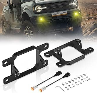 Auxbeam Color Play Series Fog Light Brackets, for Ford Honda Nissan Subaru Acura, Bracket & Adapter Included, Flush Mount Off Road Lights Mounting Kit, 2 Sides, Pair