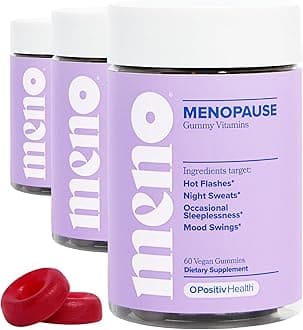 MENO Gummies for Menopause, 30 Servings (Pack of 3) - Hormone-Free Supplements for Women with Black Cohosh & Ashwagandha KSM-66 - Helps Alleviate Hot Flashes, Night Sweats, & Mood Swings