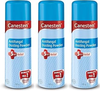 Canesten Dusting Antifungal Powder Relief from Skin Irritation Prickly Heat Redness Itching Fungal Infection, 100g (Pack Of 3)