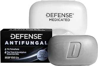 Defense Antifungal Bar Soap | Jock Itch, Ringworm, Athlete's Foot, Skin Fungus | Medicated Anti Fungal Treatment (One Bar with Snap-Tight Case)