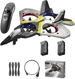 V17 Remote Control Airplane RC Planes for Kids Adults 8-16, RC Airplane Fighter Jet with Light, 360° Flip Fighter Jet Toys, Stunt Roll, Gifts for Kids Boys