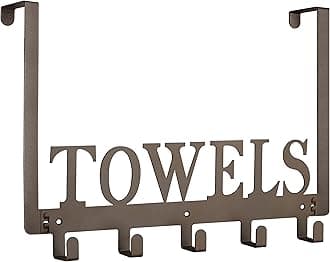 Towel Hooks for Bathroom Over the Door Hooks Wall Mount Towel Rack Towel Holder for Bathroom, Heavy Duty Robe Hooks Towel Hanger for Wall Metal Sandblasted Organizer for Towel Clothes Bag Robe(Coffee)