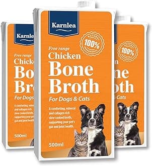 Pets Chicken Bone Broth for Dogs & Cats, 3x 500ml | 100% Real & Natural Liquid Bone Broth | High in Collagen & Protein for Healthy Joints, Gut, Digestion, Skin & Coat, Sickness Recovery