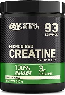 Optimum Nutrition Micronised Creatine Powder, 100% Pure Creatine Monohydrate Powder for Performance and Muscle Power, Unflavoured Shake, 93 Servings, 317 g