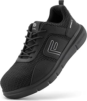 FitVilleWide Fit Safety Trainers for Men Lightweight Composite Toe Work Shoes Non Slip Industrial Construction Warehouse Shoe