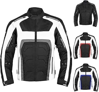 HWKSpyder Motorcycle Jacket for Men with Weather Resistant Cordura Textile Fabric for Enduro Motocross Jacket