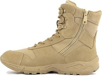 QUNLON Tactical Military Combat Boots Lightweight Desert Jungle Army Work Outdoor Motorcycle Boots Side Zipper
