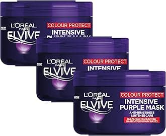 L'Oreal Paris Elvive Colour Protect Anti-Brassiness Purple Mask,250 ml (Pack of 3)
