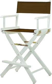 Casual Home 220-01/021-45 Director's Chair Canvas 24" - Counter Height WhiteFrame/Brown