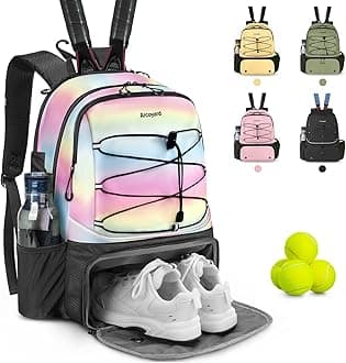 Arcoyard Tennis Bag Holds 2 Rackets, Professional Tennis Bags for Women, Tennis Backpack with Ventilated Shoe Compartment