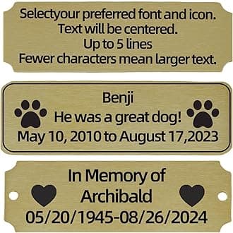 Engraved Custom Name Plate,Brushed Stainless Steel Personalized Name Plaque,Metal Engraving Custom Name Plate with Adhesive Backing or Screws for URN,Trophy, Picture Frame (Brass)