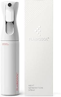 FLAIROSOL - The Original, Spray Bottle for Hair, Continuous Ultra Fine Water Mist Sprayer for Hairstyling, Barbers, Salons, Cleaning, Plants, 10.1oz/300ml (White Bottle-Coral Print)