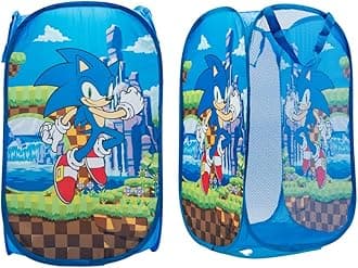 Franco Sonic Anime Kids Room Collapsible Storage Bin Pop Up Hamper, One Size, (100% Officially Licensed Product)