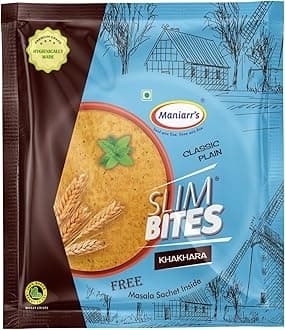 Maniarr's Slim Crispy Plain Whole Wheat Traditional Flavour Khakhara, Healthy & Crispy, 100% Natural Ingredient, Low Carb Snack 200gm