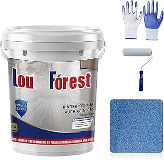 Epoxy Colored Sand Floor Paint,Louisn Forest Epoxys Floors Paints,Epoxyes Floores Paintes for Concrete,High Gloss Marble Effect Epoxy Floor Coating (Blue-1000g)