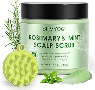 Scalp Scrub, Rosemary Scalp Exfoliator, Scalp Exfoliator Scrub for Build Up, Oily Hair, Hair Treatment Nourishing Detox Hair Care with Scalp Massager
