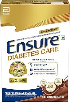 Ensure Diabetes Care | High Protein, High Fibre & 4X Myo-Inositol | Support Blood Sugar, Weight Management, Cholesterol Reduction, 375gm (Chocolate) | Zero Added Sucrose