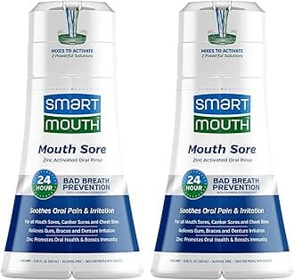 SmartMouth Mouth Sore Zinc Activated Oral Rinse 10.82oz, 2 Pack