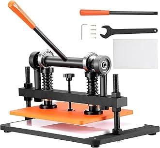 VEVOR Leather Cutting Machine, 14.2 x 10.2 in Embossing Plate Manual Die Cutter, 0.47 in Pressure Stroke Leather Embossing Machine, Dual Guide Shafts Die Cut Machine for Various of Materials