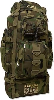 Camouflage/Camo Ramada 120L Extra Large Hiking Camping Backpack/Rucksack Luggage Bag