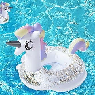 Toddler Pool Floats, Kids Adult Inflatable Float Raft with Handle, Water Swim Beach Floaties Toys Party Supplies, Baby Swimming Ring for 2-8 Years Old Kid