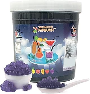 WaNaHong Popping Boba Pearl 1.3 KG Dessert Toppings, Prosecco and Cocktails (Blueberry)