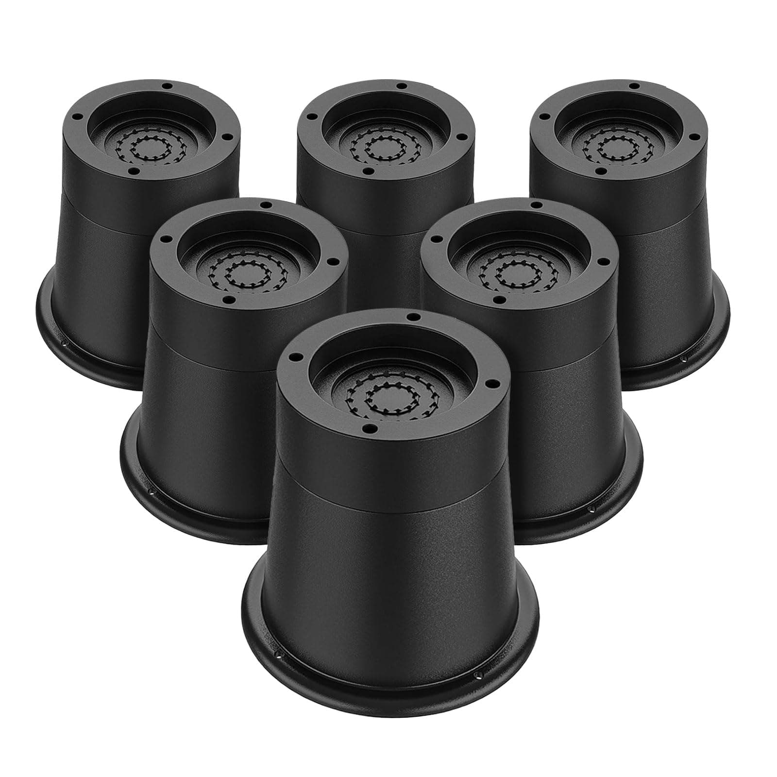 Round Bed Risers 3 inch Heavy Duty,Elevation in Heights 2 or 3 Inch Circle Furniture Risers for Chair Table and Desk Legs Lifting，Adjustable Bed Lifts Risers(Pack of 6 Riser,Black)