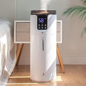 Whole House Humidifiers for Large Room, 4.2Gal/16L, Quiet, Cool Mist, Top Fill, Essential Oil Tray, 4 Mist Modes, Remote, White, Plastic, Automatic, 2000 sq.ft