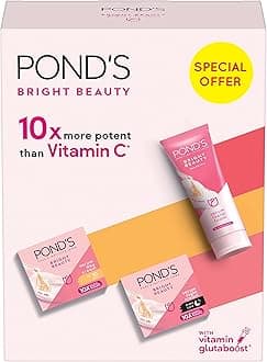 POND'S Bright Beauty Regime Pack (Day Cream + Night Cream + Facial Cleanser) 20% OFF,