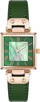 Anne Klein Consider It Women's Apple Peel Leather Strap Watch, AK/3896, Green/Rose Gold, Japanese