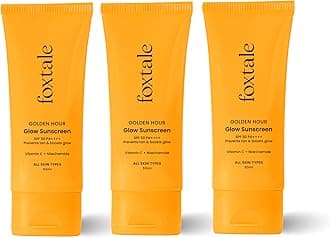 (Pack Of 3) Glow Sunscreen Spf 50 Pa++++ Lightweight With Vitamin C&Niacinamide|Fast Absorbing|Uva&Uvb Filters Prevents Tanning|No White Cast|Non-Greasy|For Men&Women|All Skin Types-50 Ml