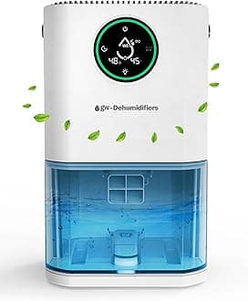 GW® - Dehumidifier for Home & Bedroom 2000ML - 3 Modes, Auto Defrost - Dehumidifiers for bedroom with Humidity & Temperature Indicator - Quiet(<33db)- Dehumidifier for Bathroom